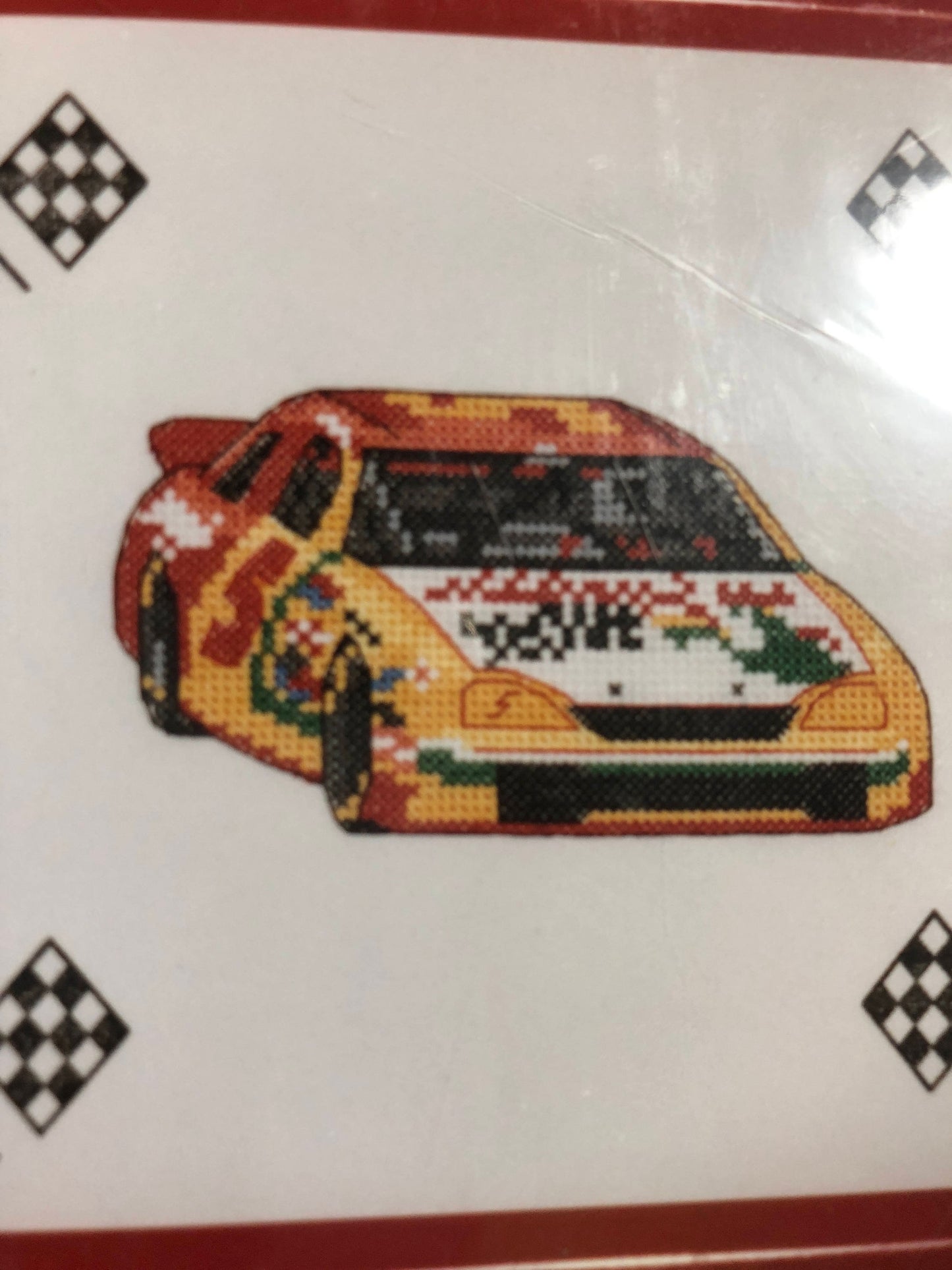 Number 5, Stock Car, Vintage Motor Racing Cross Stitch Chart