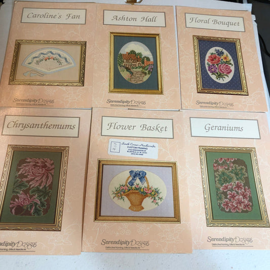 Serendipity Designs, Set Of 6, Vintage 1990, Counted Cross Stitch Chart*