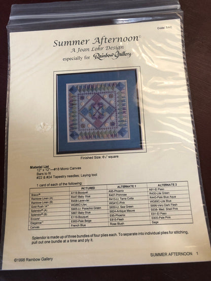 Rainbow Gallery, Summer Afternoon, Vintage 1998, Counted Cross Stitch Pattern