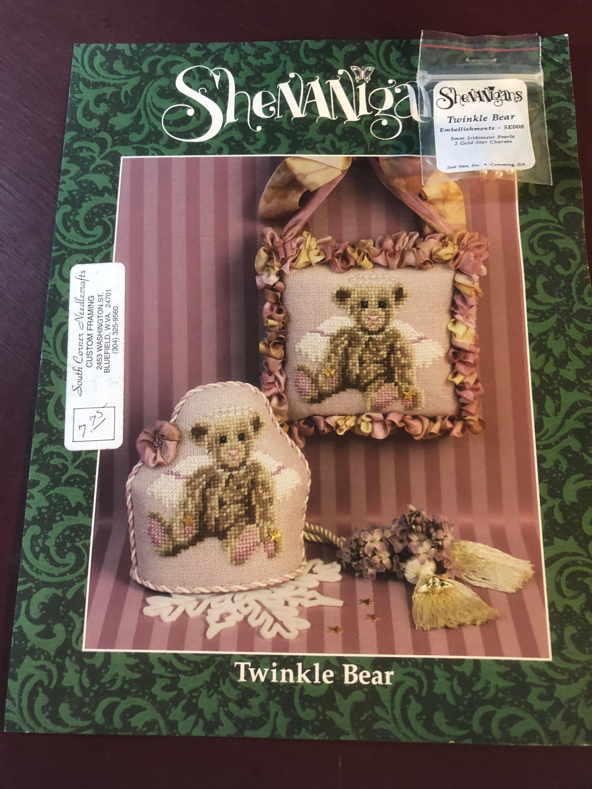 Shenanigans a Division of Just Nan Twinkle Bear with Embellishment Pack Counted Cross Stitch Pattern