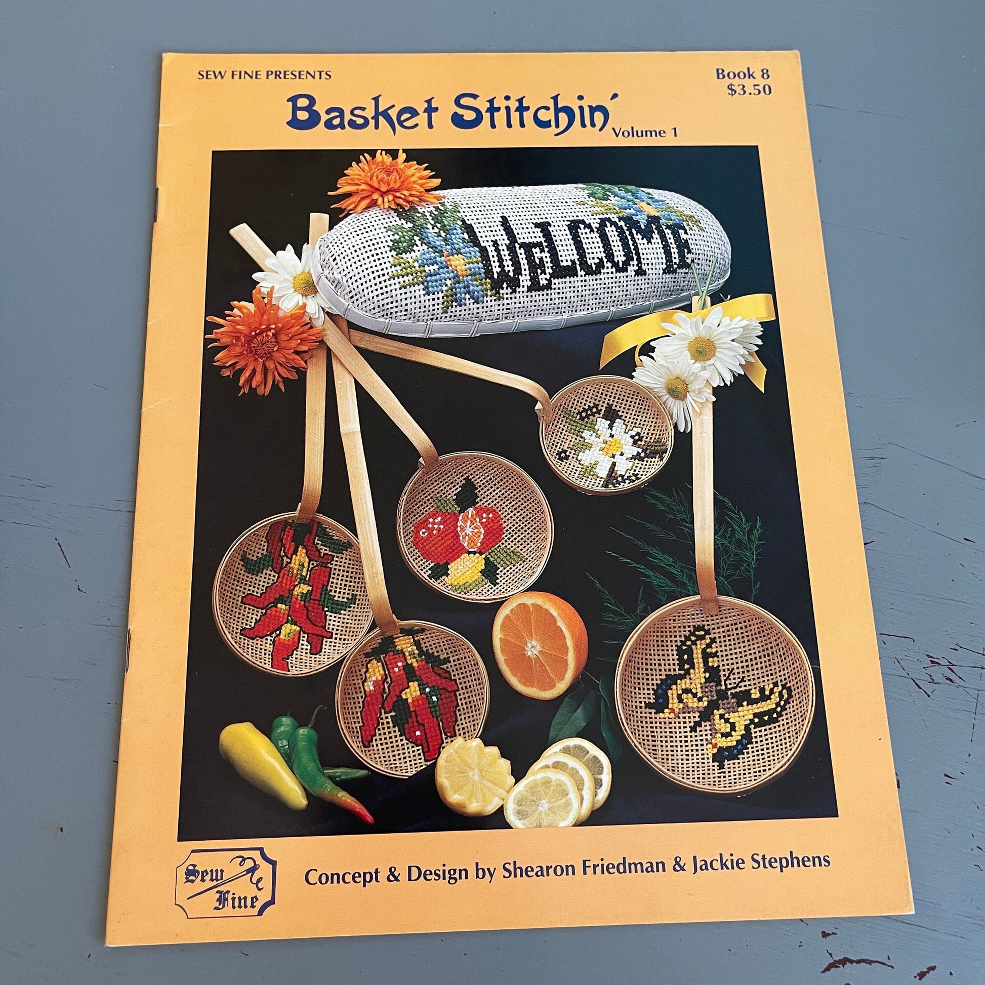 Sew Fine Presents, Basket Stitchin&#39;, Volume 1, Vintage 1983, Counted Cross Stitch Chart