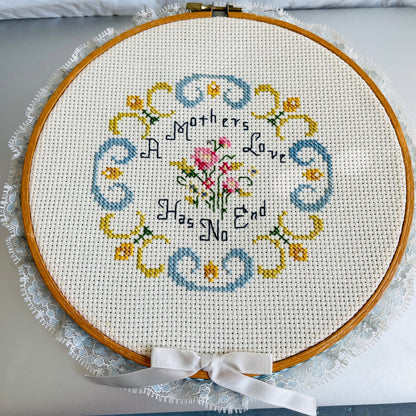 A Mother&#39;s Love Has No End, beautiful, completed counted cross stitch project*