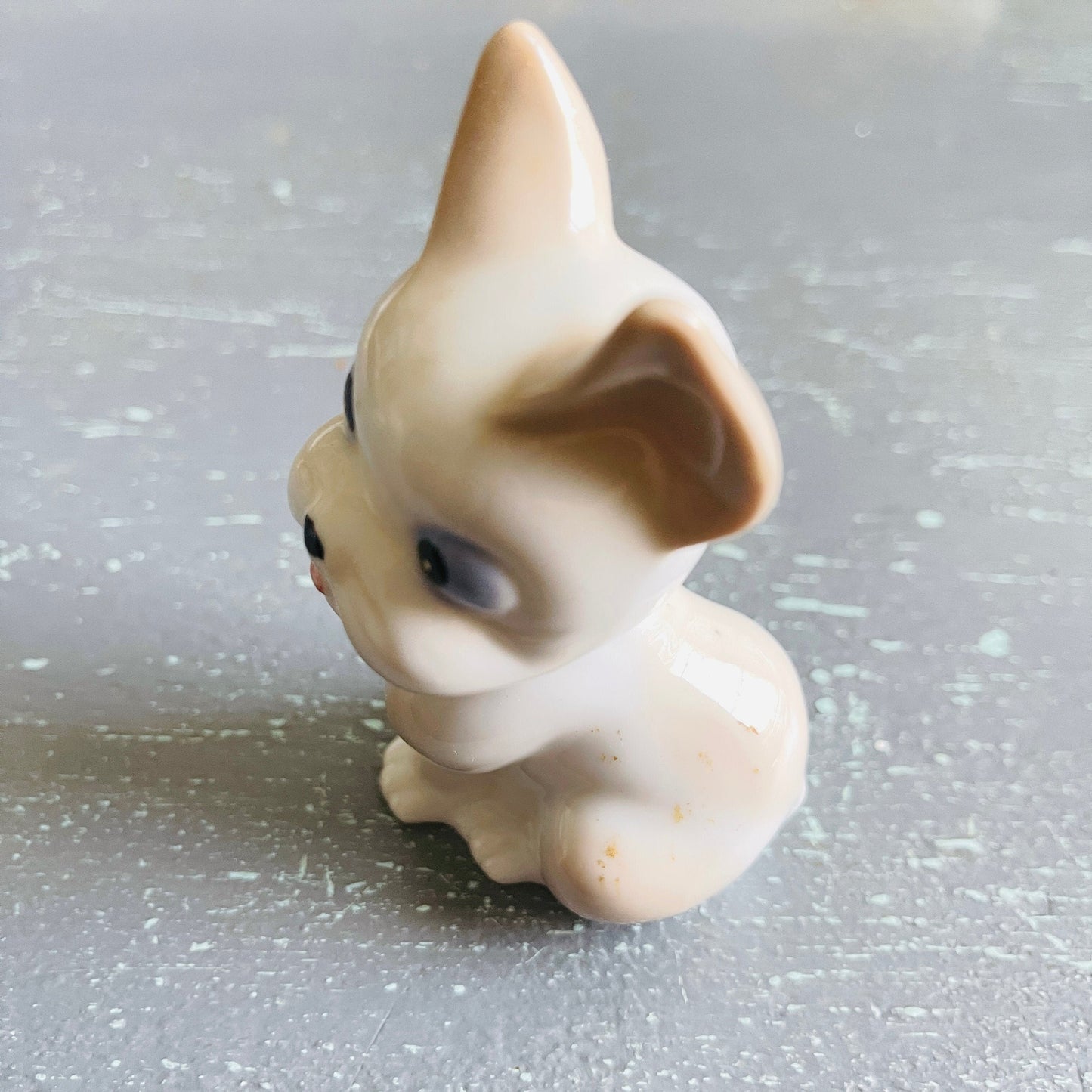 Cute white puppy porcelain figurine made in Japan vintage collectible