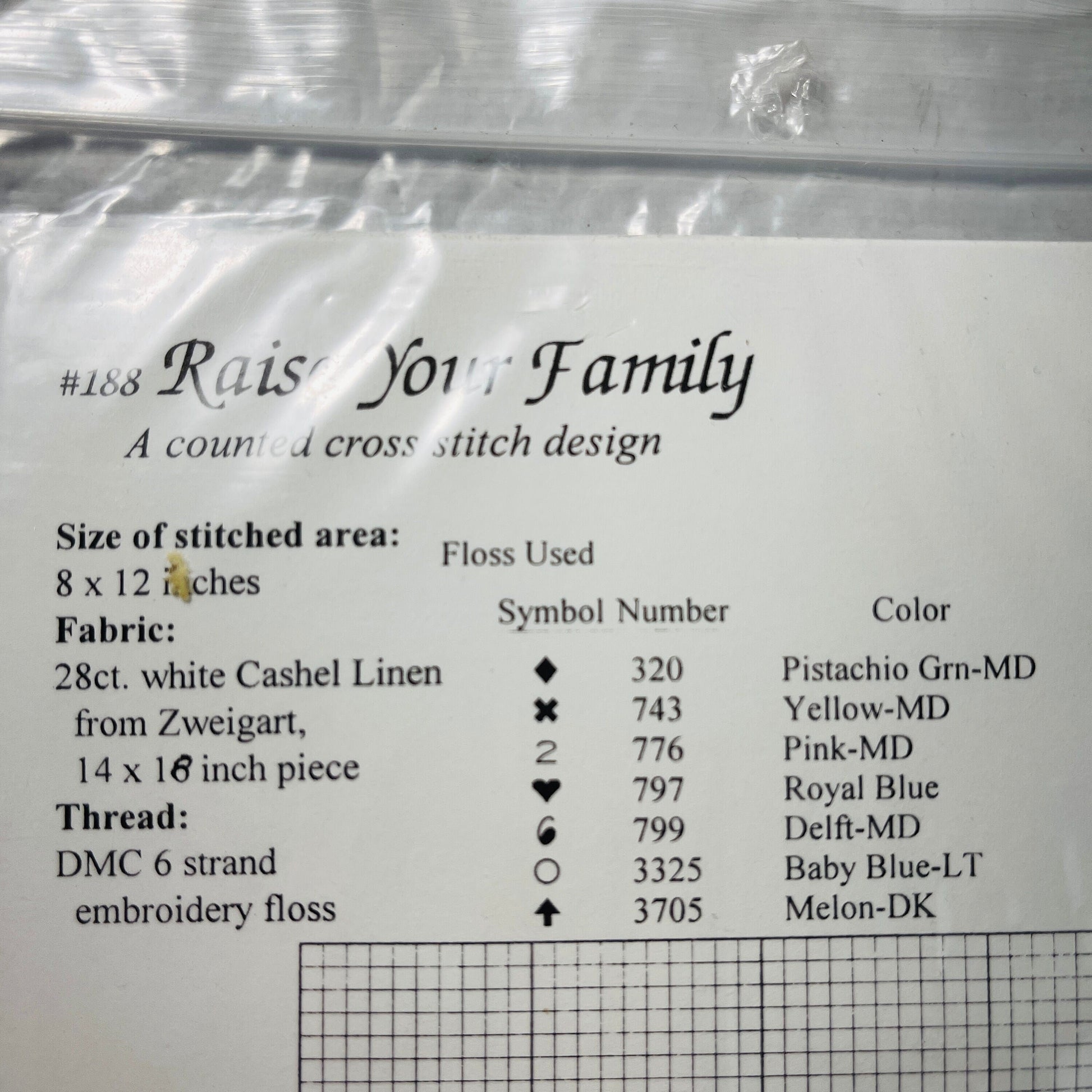 Ursula Michael Designs, Raise Your Family, #185, Counted Cross Stitch Chart 8 by 12 inches