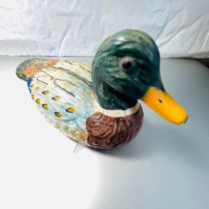 Weiss, Mallard Duck, hand painted porcelain, made in Brazil, vintage collectible figurine