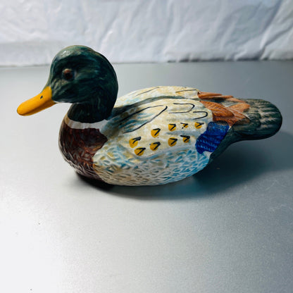 Weiss, Mallard Duck, hand painted porcelain, made in Brazil, vintage collectible figurine