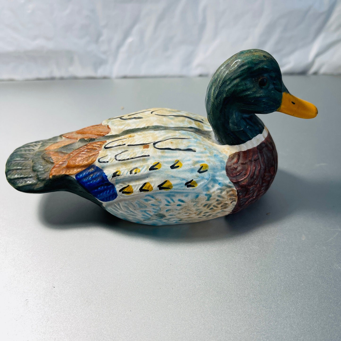 Weiss, Mallard Duck, hand painted porcelain, made in Brazil, vintage collectible figurine