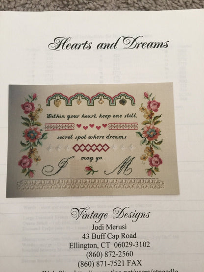 Hearts and Dreams counted cross stitch kit by Vintage Designs perfect for wedding or anniversary