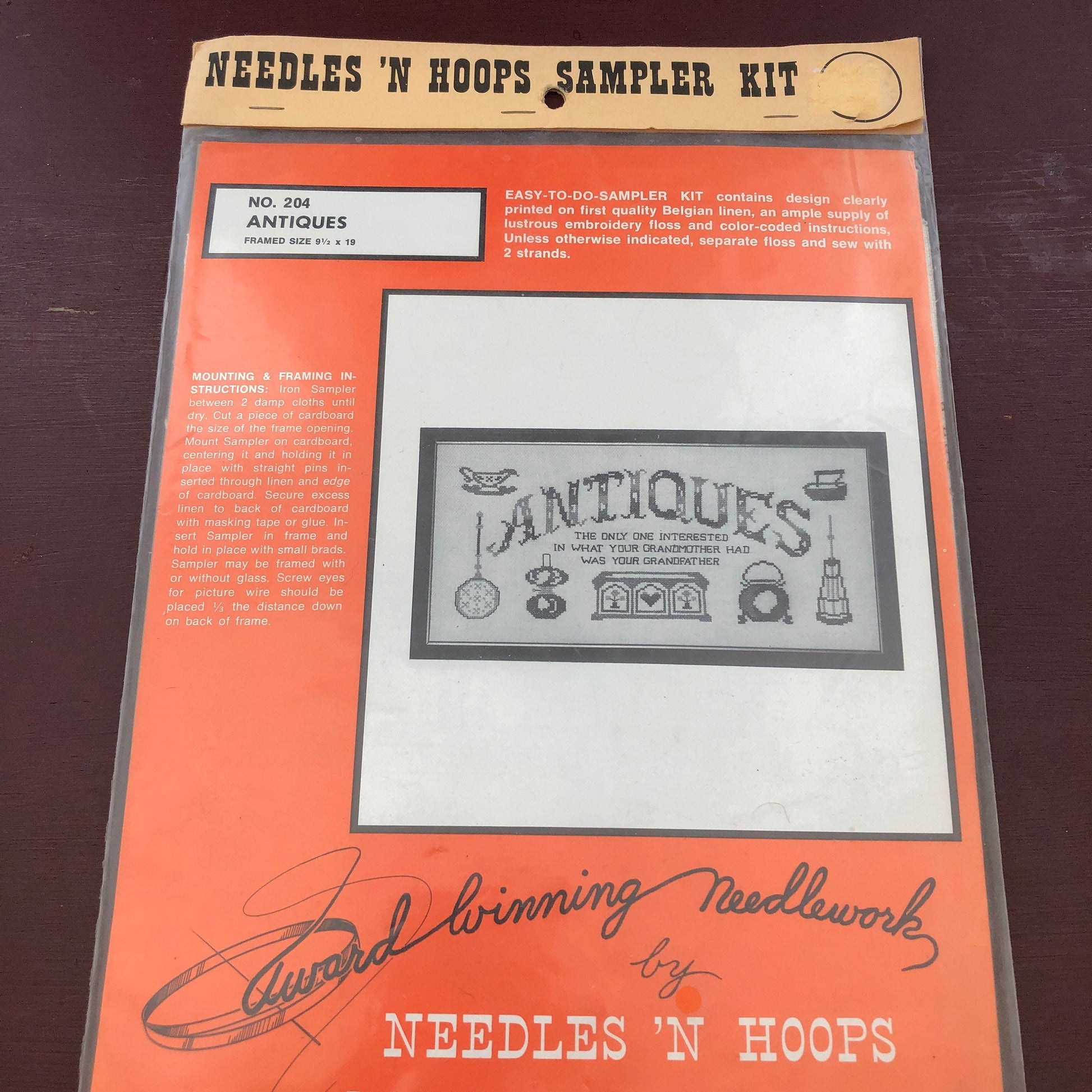 Needles n Hoops, Antiques, Vintage Counted Cross Stitch Kit