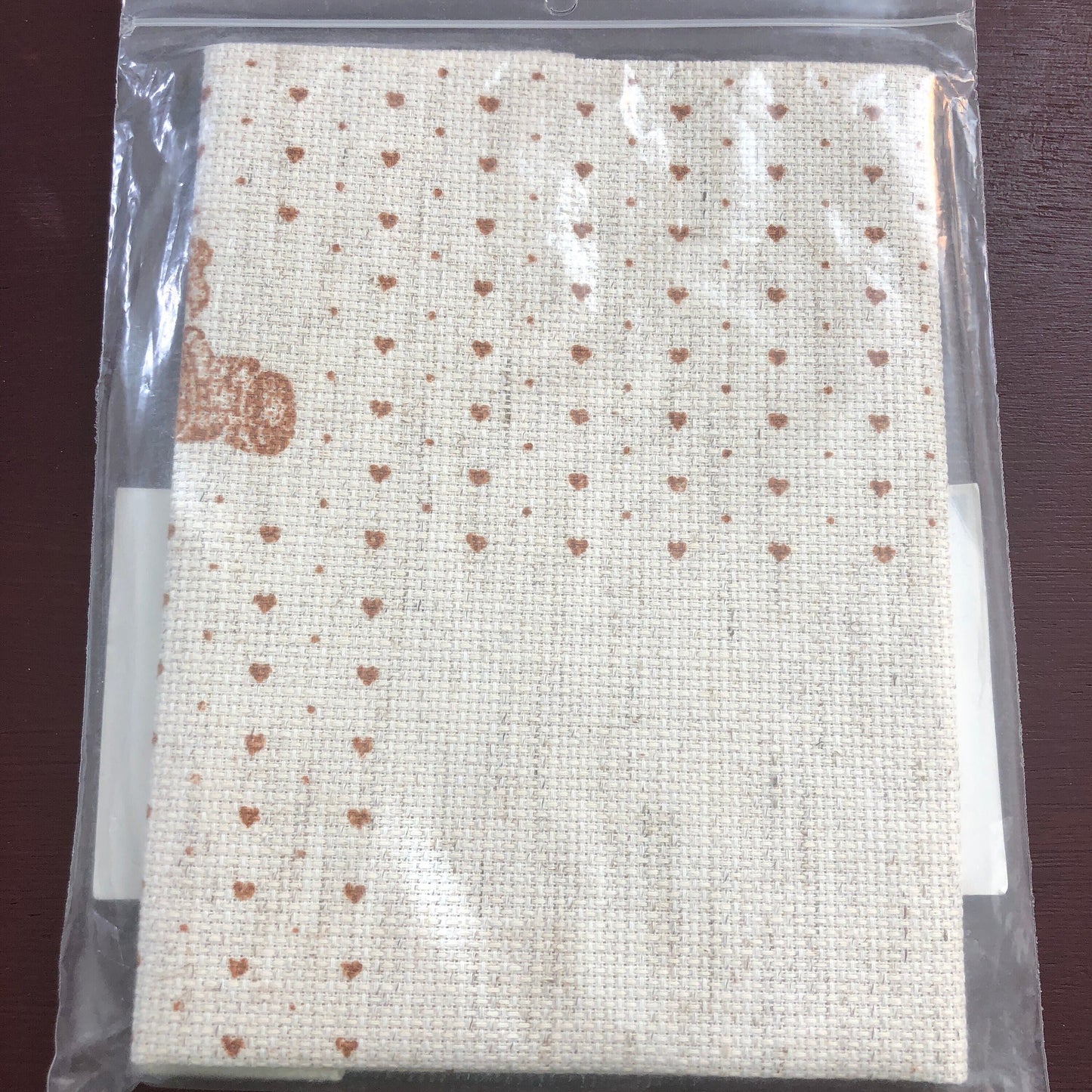 Craft World, Stoney Connection, Teddy, Vintage 1985, Cross Stitch Fabric, 14 Count Country Linen, 15 by 15 Inch Cut, 8 by 8 Design Area