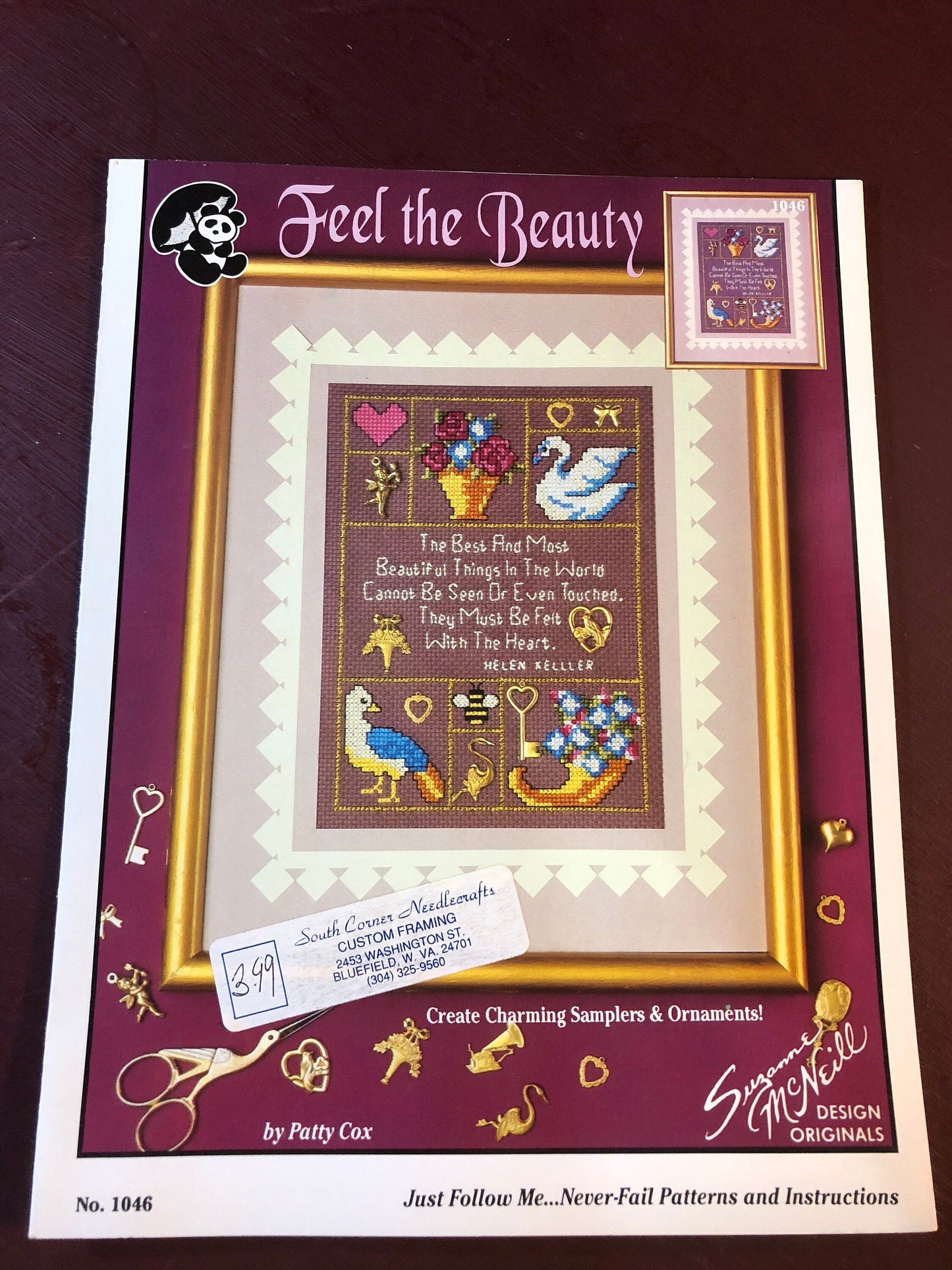 Suzanne McNeill, Feel The Beauty, Vintage 1992, Counted Cross Stitch Pattern