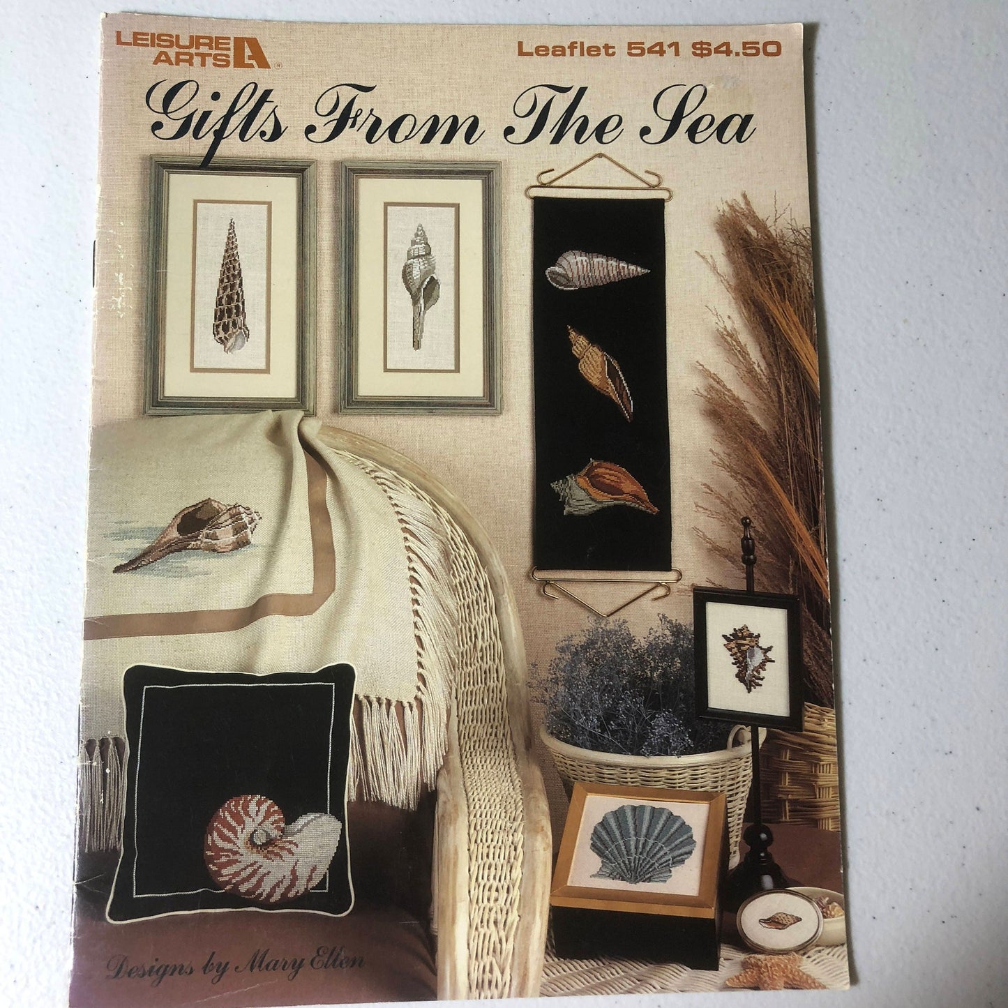 Leisure Arts Gifts From The Sea by Mary Ellen leaflet 541 Vintage 1987 counted cross stitch leaflet 541