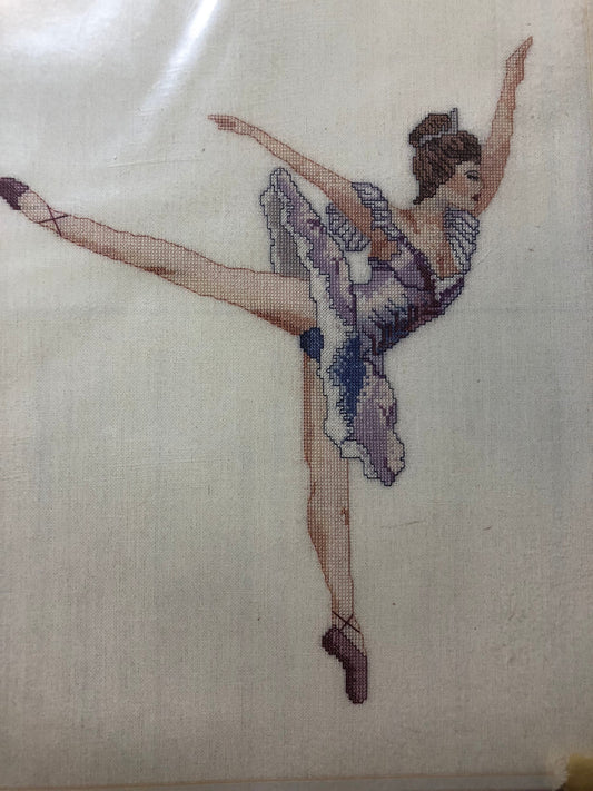 Something Special, Sleeping Ballerina, Vintage, 1989, Counted Cross Stitch Kit, 12 by 16 inch, Stitched on 32 Count Linen