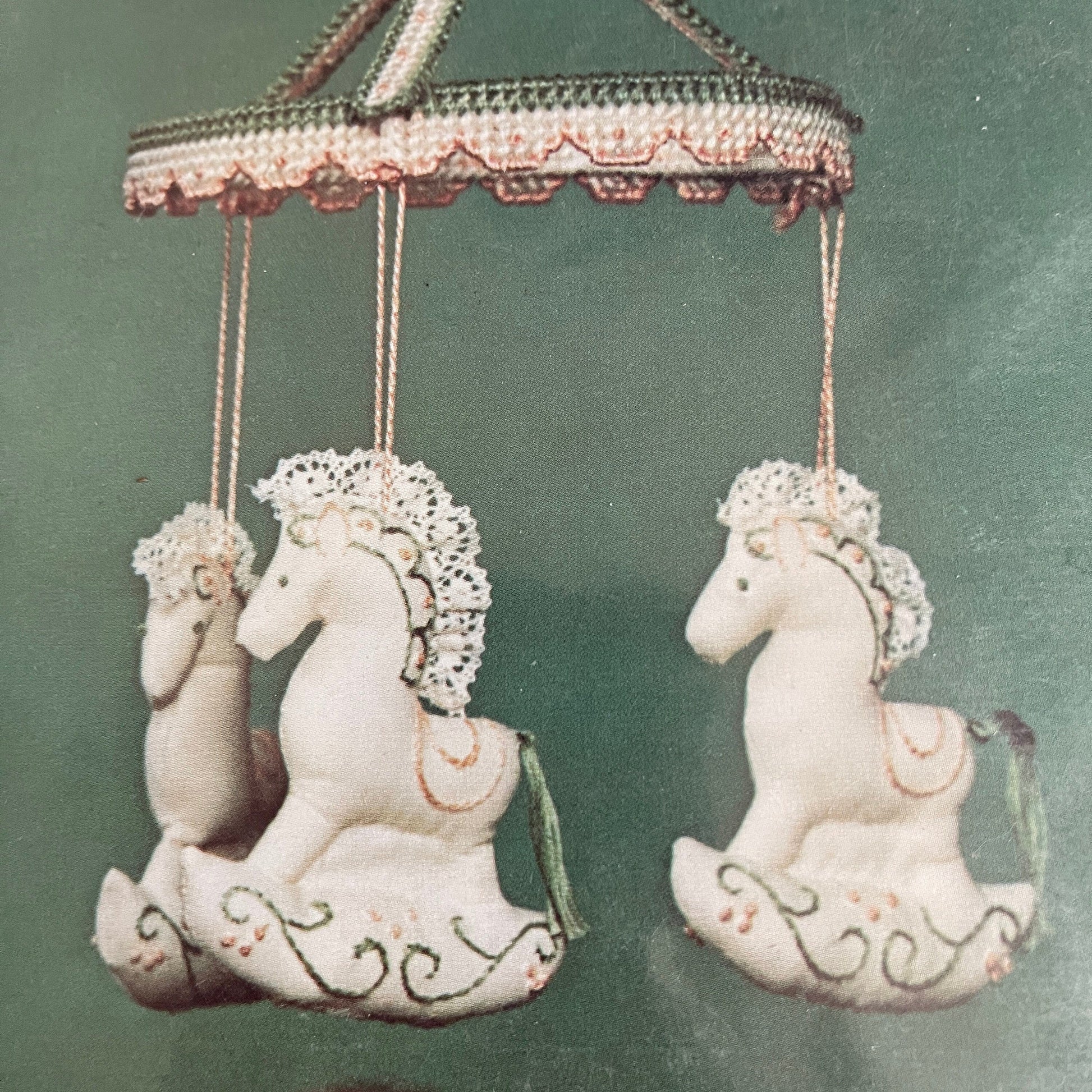 Nostalgia Designs Carousel Mobile Vintage Stamped Muslin Needlepoint Kit