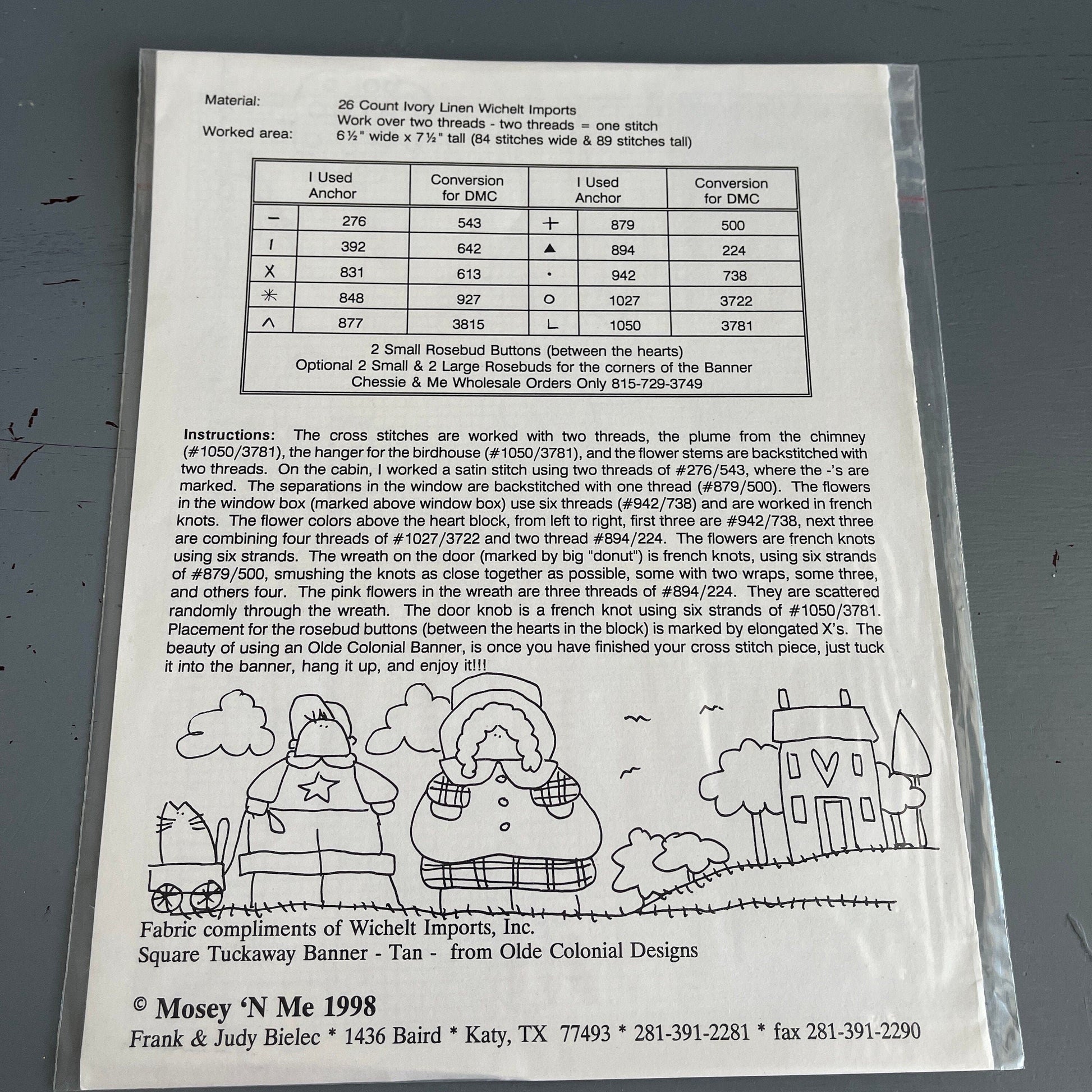 Mosey &#39;N Me Choice of 3 Vintage Counted Cross Stitch Charts See Variations*