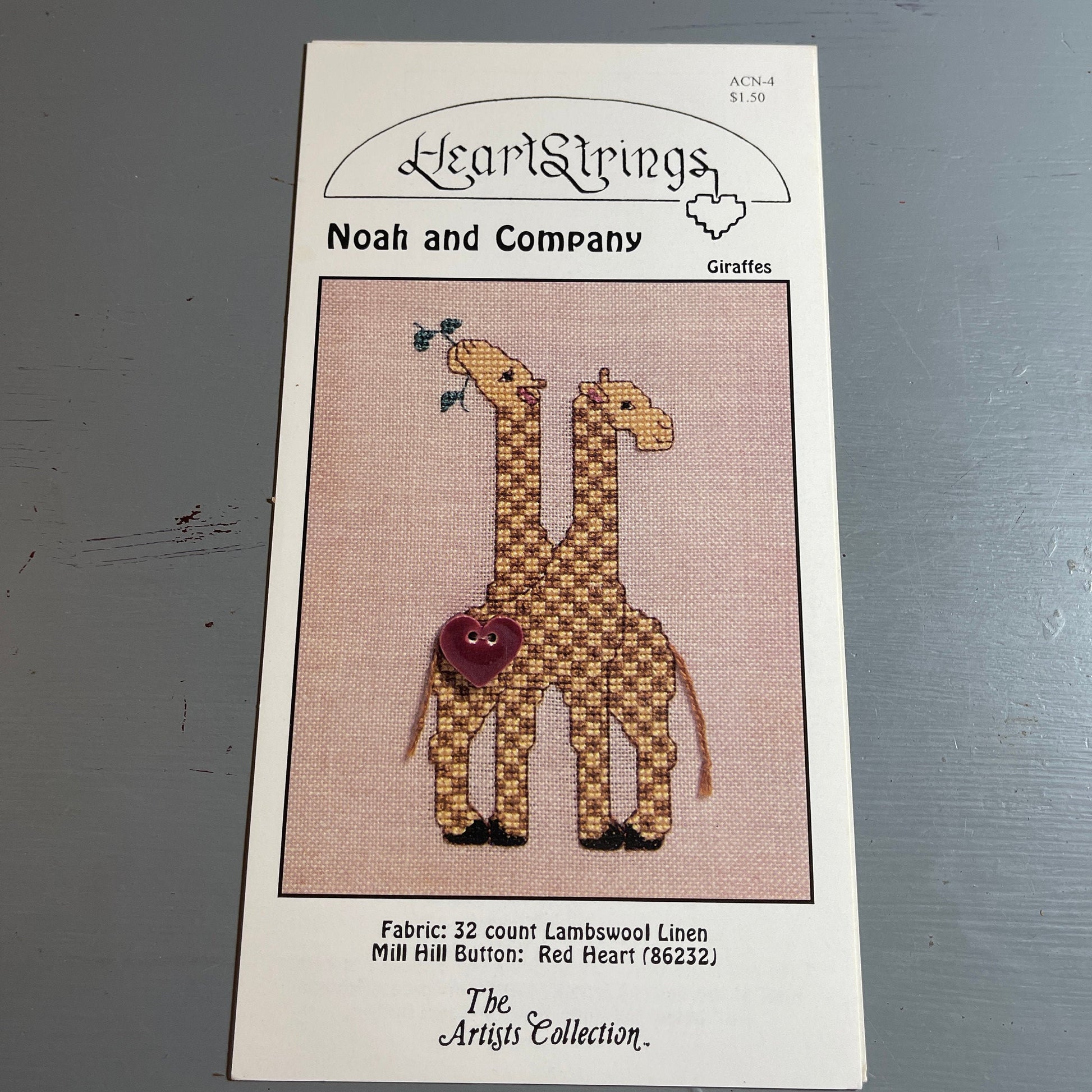 Heartstrings Noah and Company Choice of Pandas, Giraffes, Hippos, or Llamas, Vintage 1998 Counted Cross stitch Charts