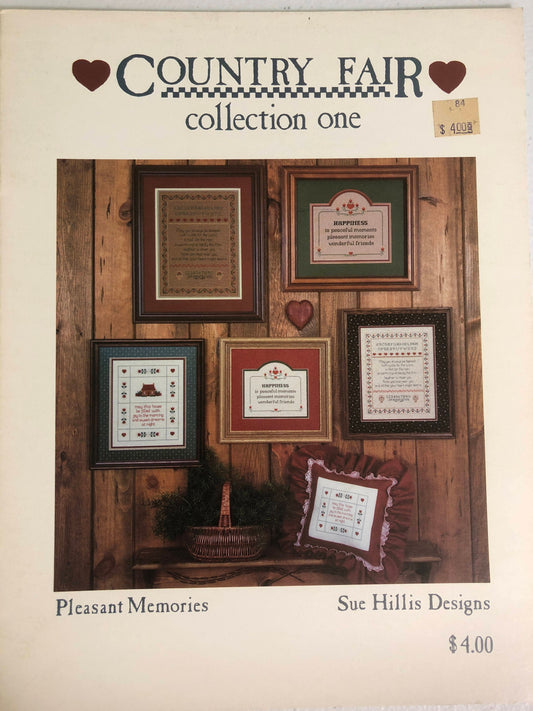 Country Fair Collection One &quot;Pleasant Memories&quot; by Sue Hillis Designs, Vintage 1984, Cross Stitch Patterns