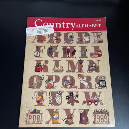 Just Cross Stitch Country Alphabet Vintage 1989 Counted Cross Stitch Pattern Book