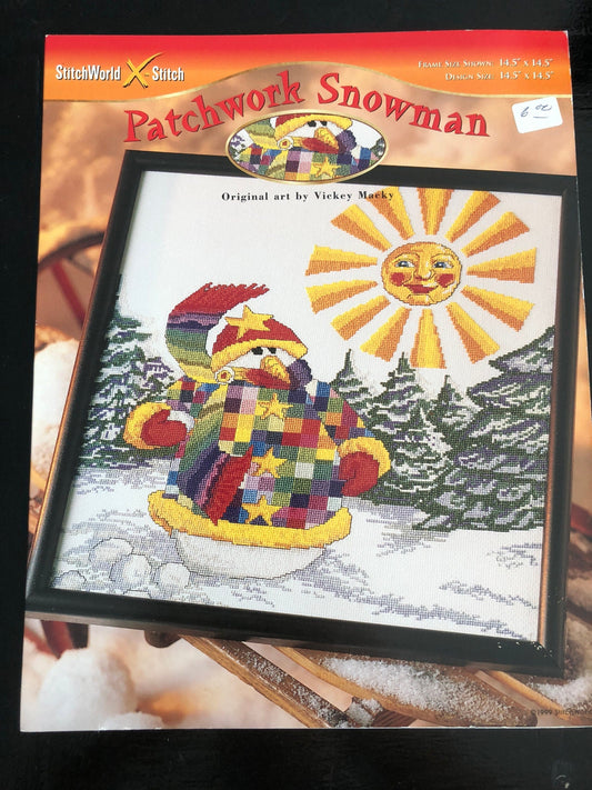 Stitch World, X-Stitch, Patchwork Snowman, Counted, Cross Stitch Pattern