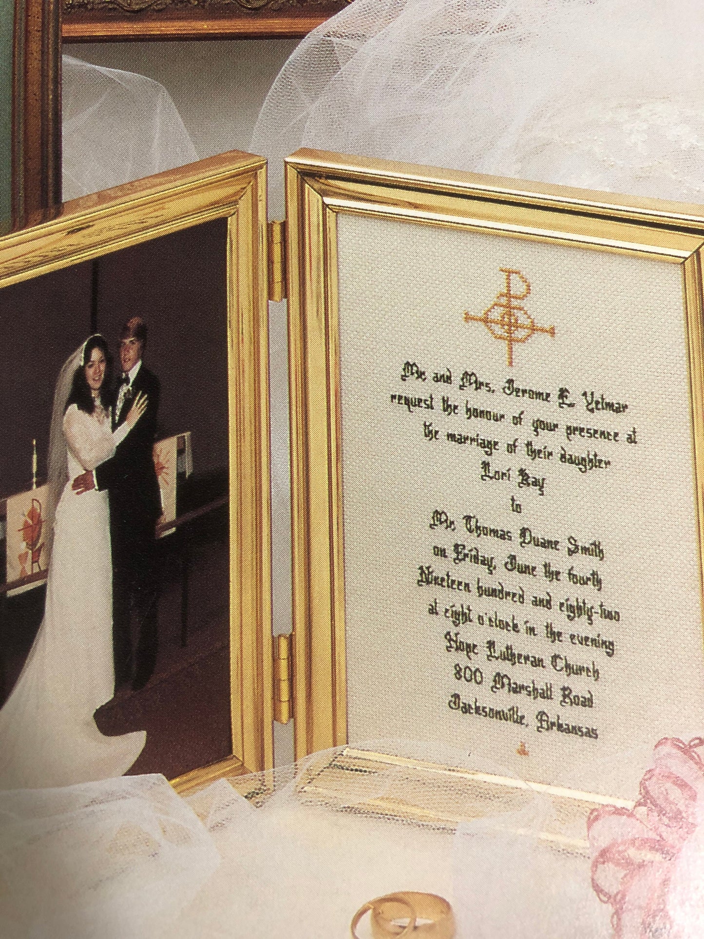 Leisure Arts Wedding Remembrance Leaflet 576 Vintage 1987 Counted Cross Stitch Invitation