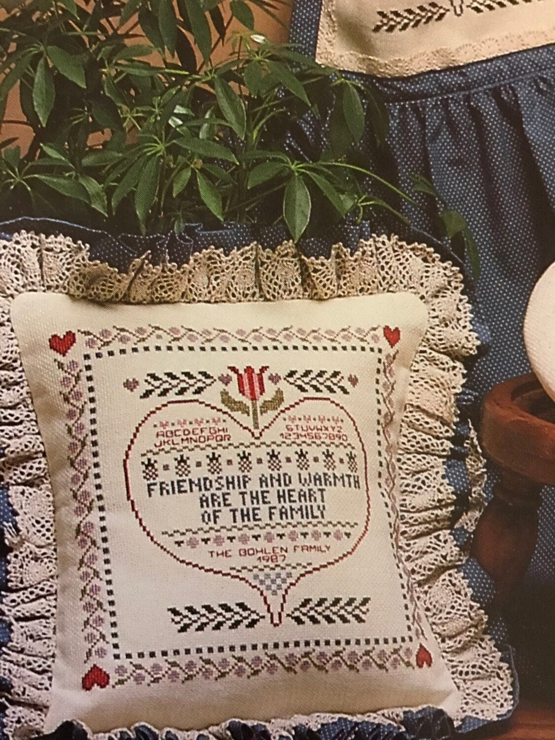 The Cornell Collection Country Hearts Vintage counted cross stitch pattern hard to find