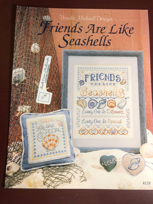 Ursula Michael Designs, Friends Are Like Seashells, Vintage 1996, Counted Cross Stitch Patterns, 158