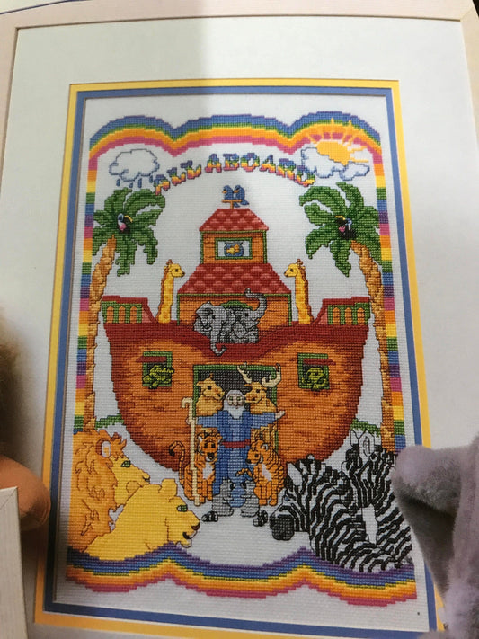 True Colors All Aboard Noah&#39;s Ark Vintage counted cross stitch pattern