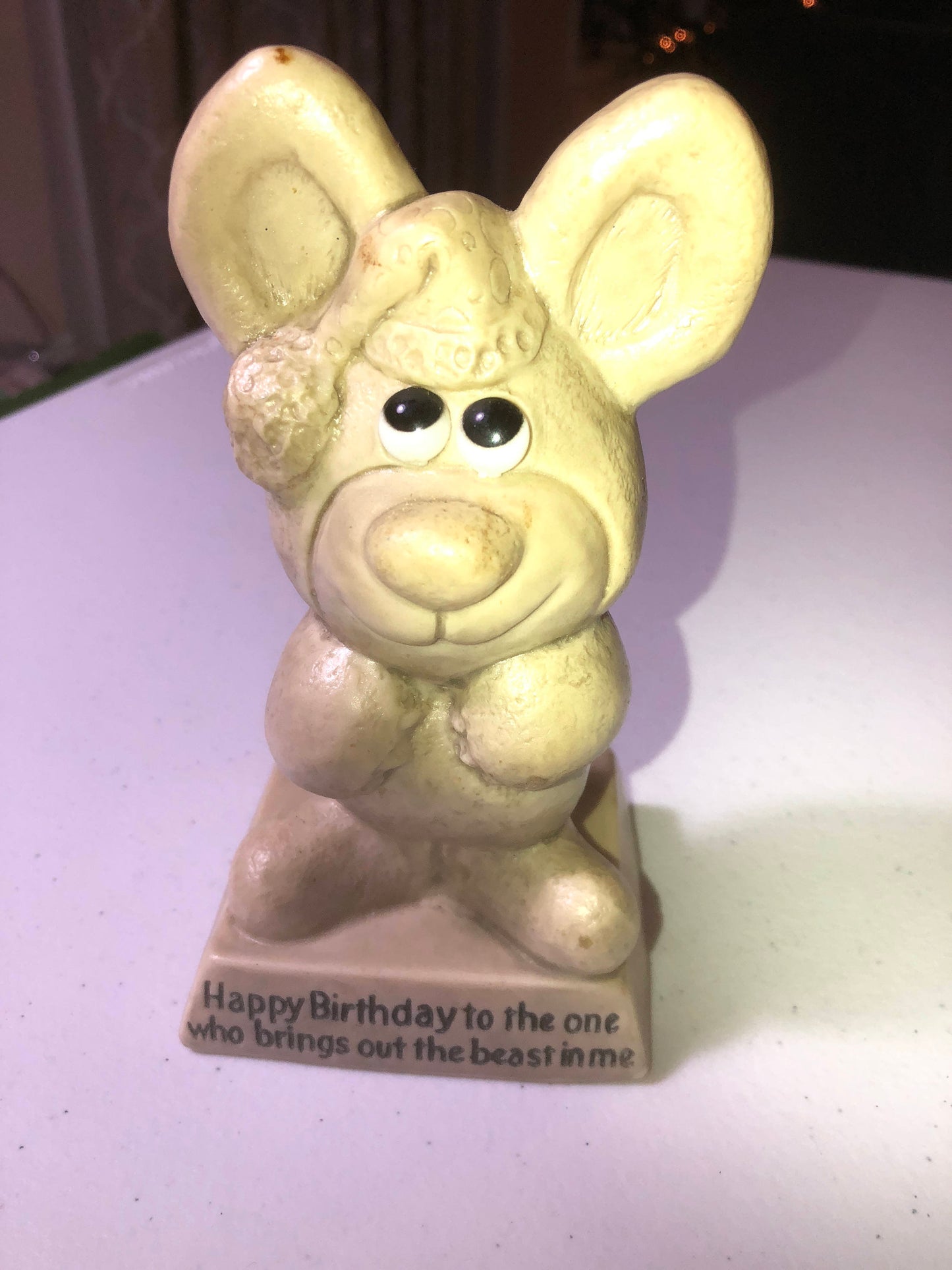 W.R. Berrie&#39;s Figurine &quot;Happy Birthday to the One Who Brings out the Best in Me&quot;, Vintage Collectible 1970