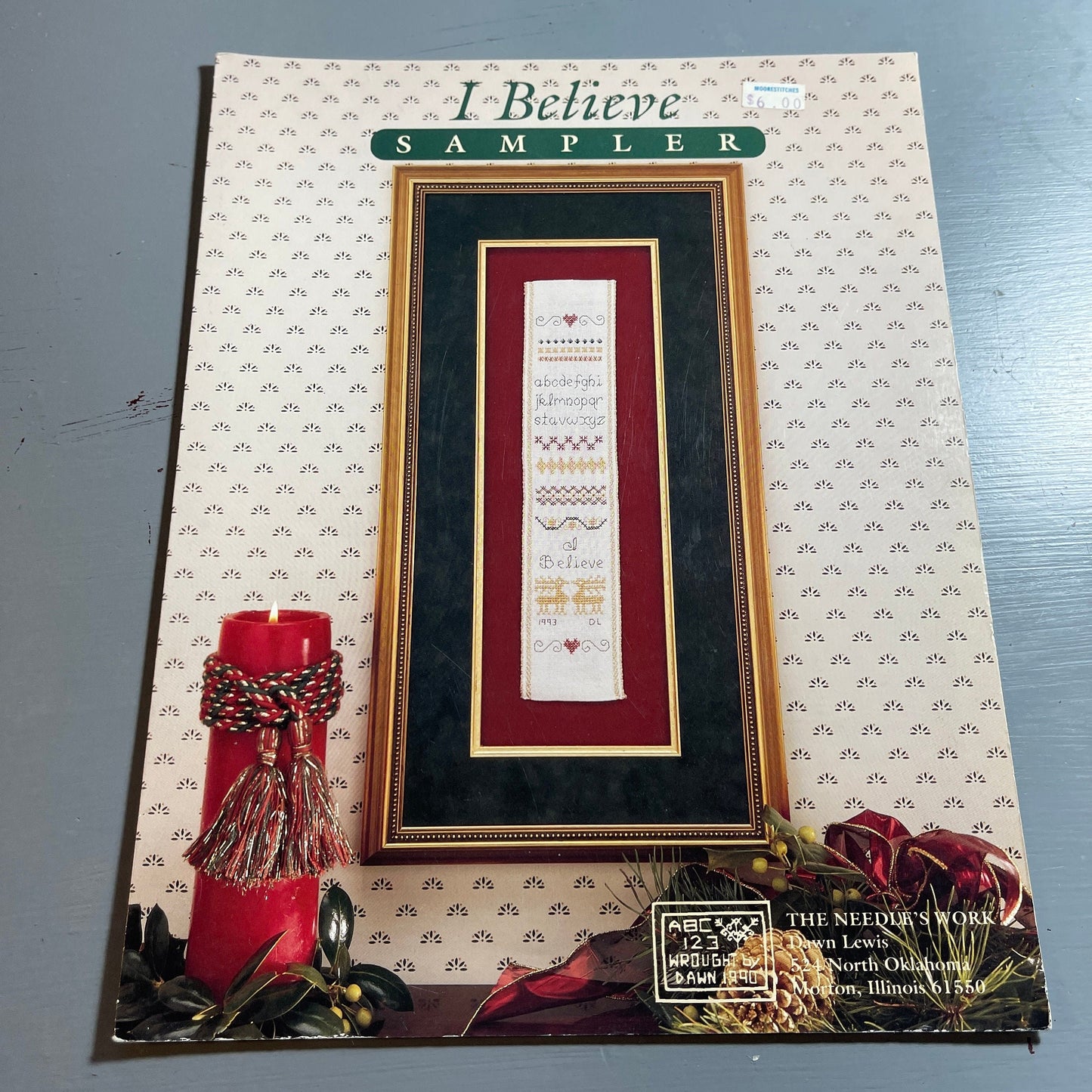 The Needle&#39;s Work I Believe Sampler Vintage 1993 Counted Cross Stitch Chart