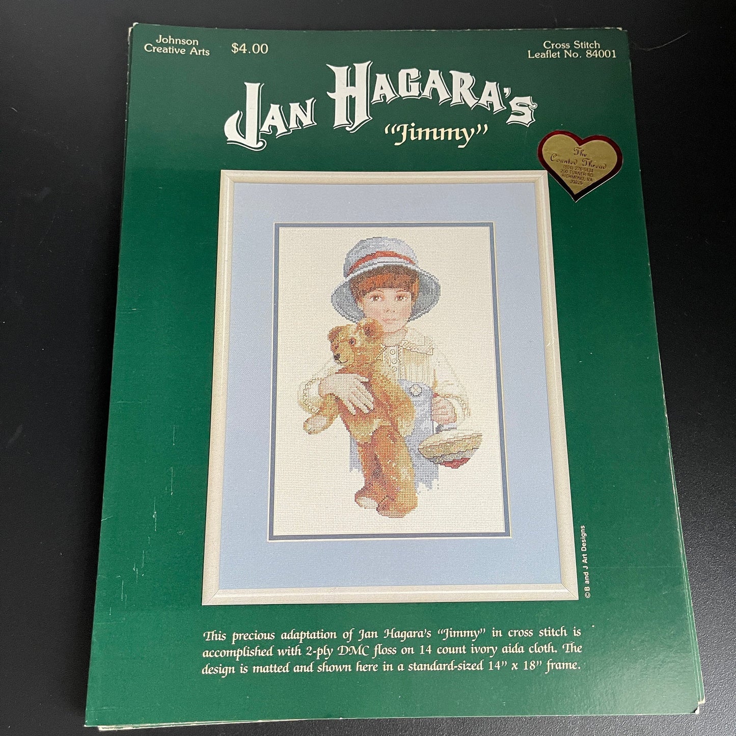 Jan Hagara&#39;s Choice Of &quot;Chris&quot; Stocking or &quot;Jimmy&quot; Johnson Creative Arts Vintage Counted Cross Stitch Charts