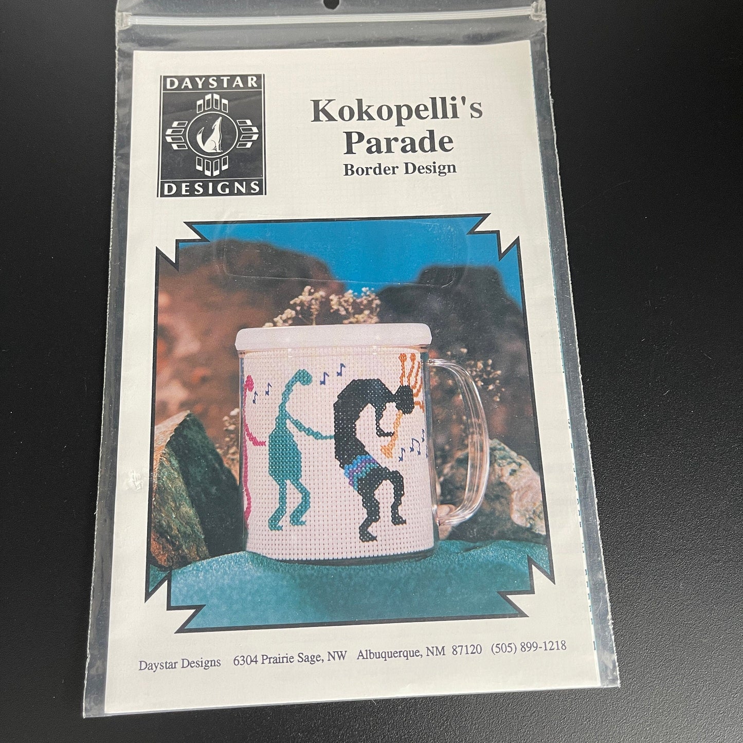 Daystar Designs Kokopelli&#39;s Parade Border Design Vintage Counted Cross Stitch Chart