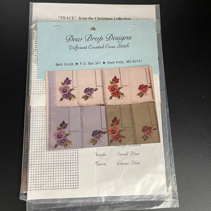 Dew Drop Designs Floral Design Vintage Counted Cross Stitch Chart