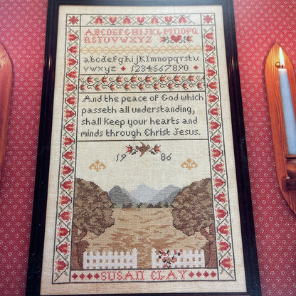 Just Cross Stitch Peace of God Sampler Vintage 1988 bCounted Cross Stitch Chart