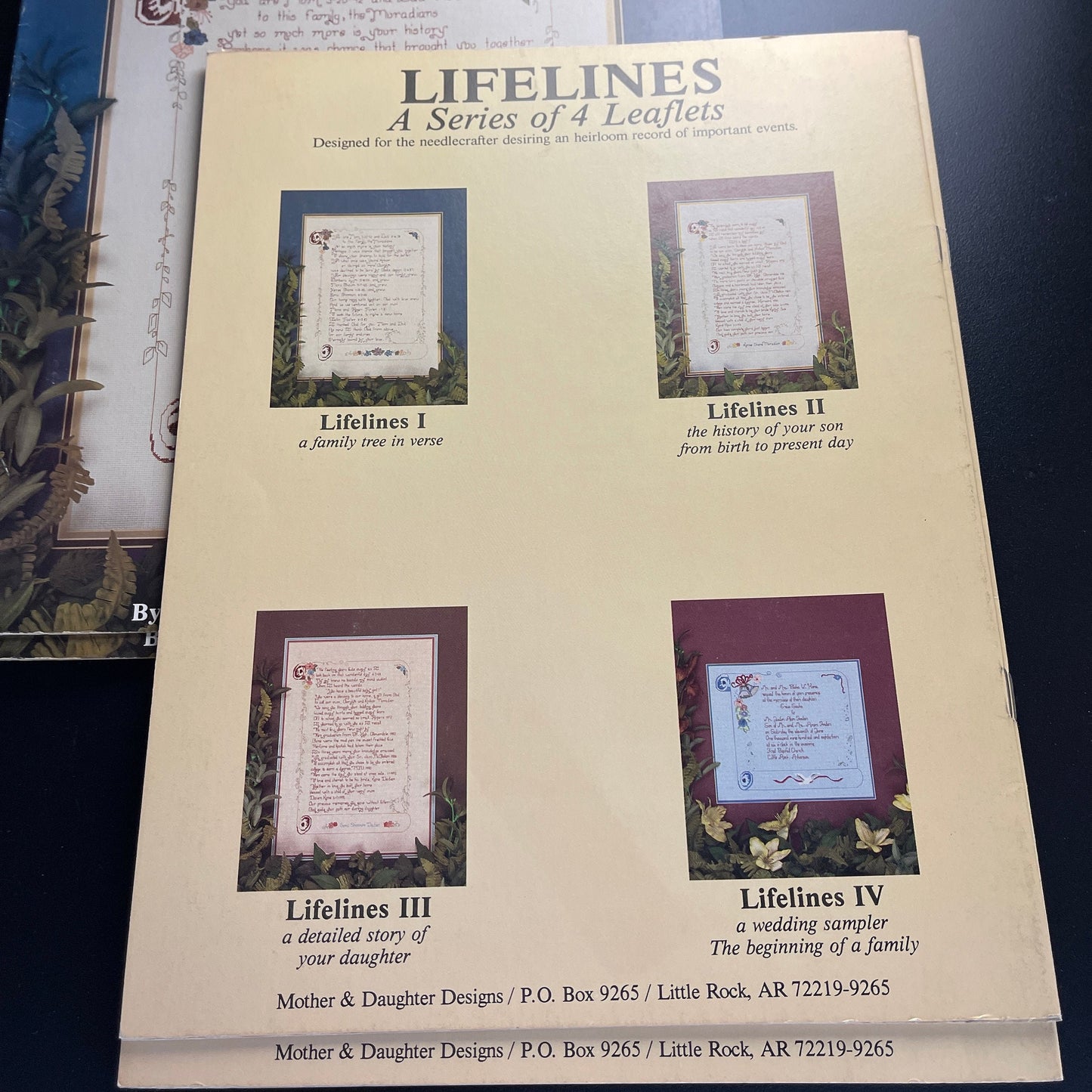 Mother & Daughter Choice Of Lifelines Vintage 1984 Counted Cross Stitch Charts See Pictures Descriptions and Variations*