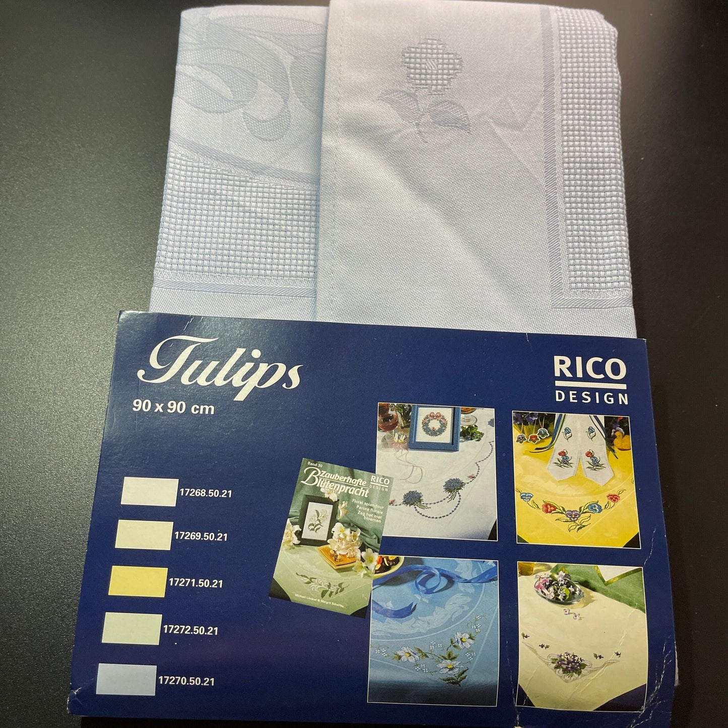 Rico Design Tulips Damask Tablecloth 90 by 90 cm