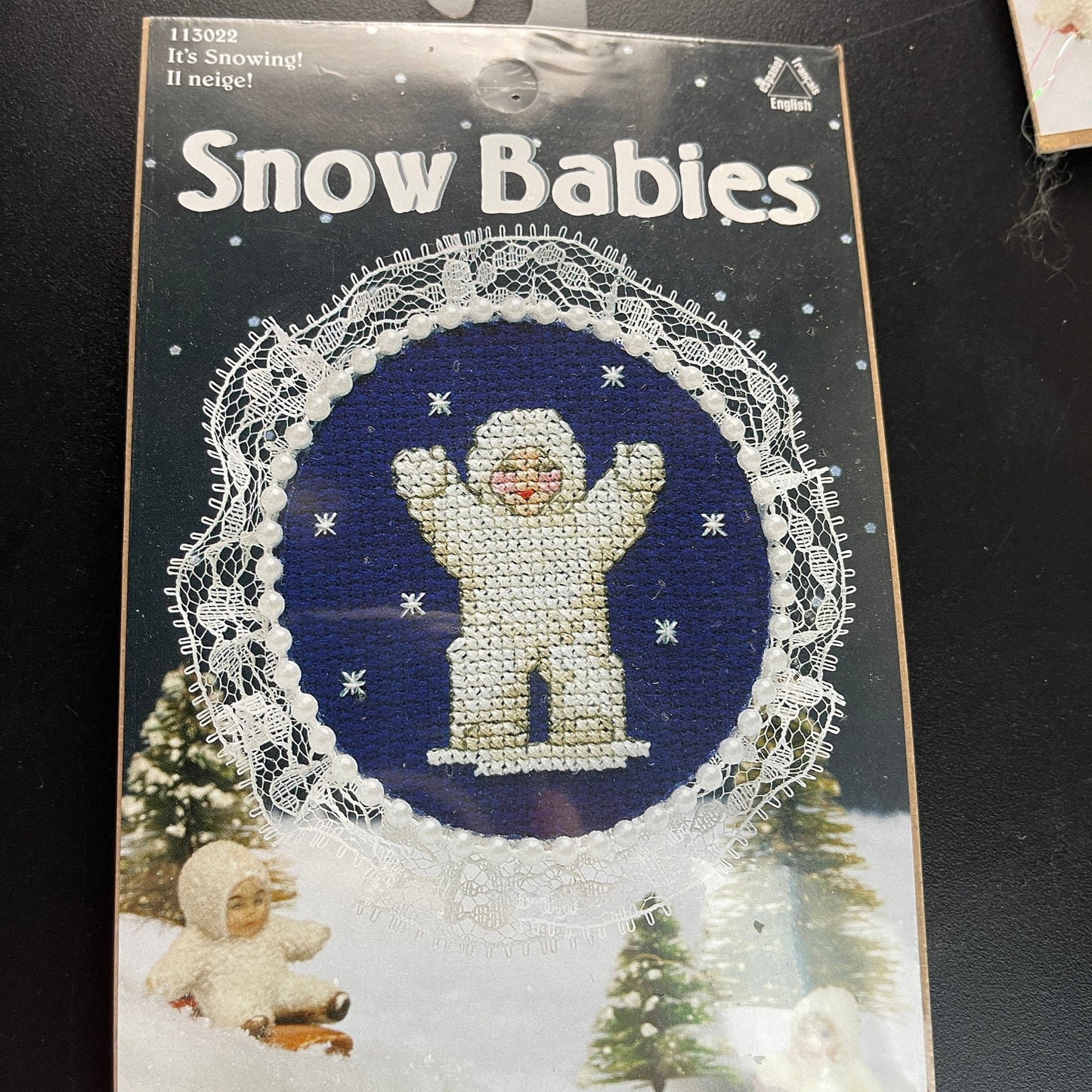 Leisure Arts Snow Babies Set of 2 Slipping and Sliding and It&#39;s Snowing! Counted Cross Stitch Kits