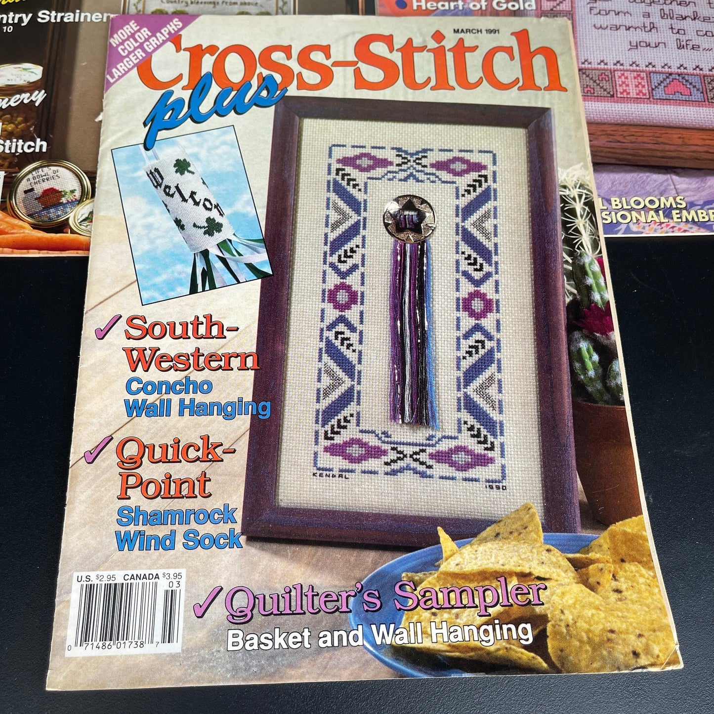 Counted Cross Stitch plus mixed lot vintage Oct 90 March 91 & March 93 chart magazines