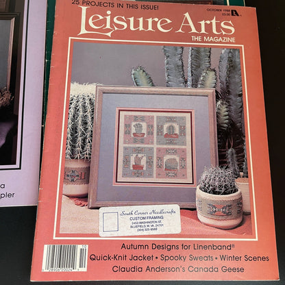 Leisure Arts the magazine 6 issues vintage 1987-1988 cross stitch charts see pictures and description*