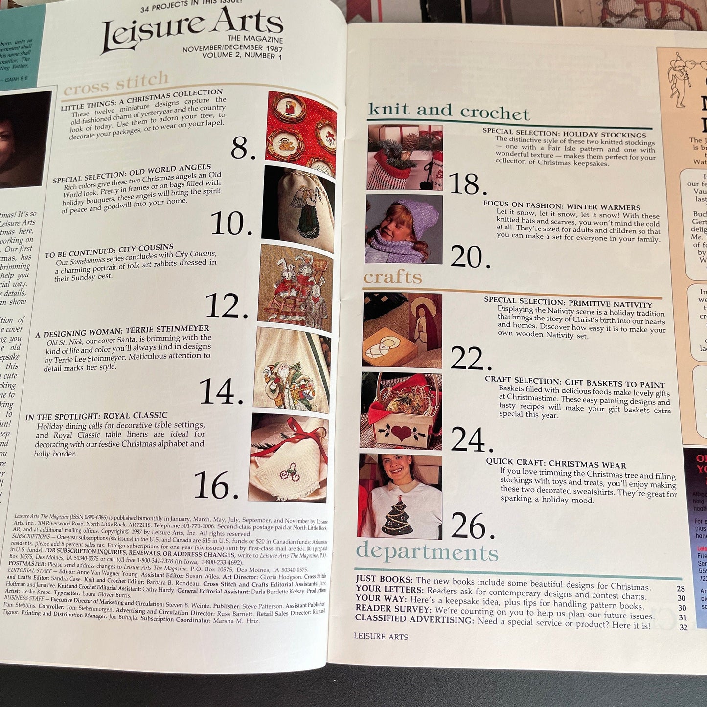 Leisure Arts the magazine 6 issues vintage 1987-1988 cross stitch charts see pictures and description*