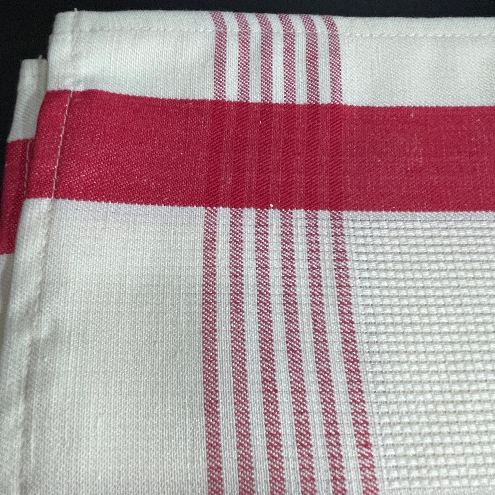 Wichelt Imports Off White Stitch-able Hand Towels Choice of red or Blue Accents see pictures and variations