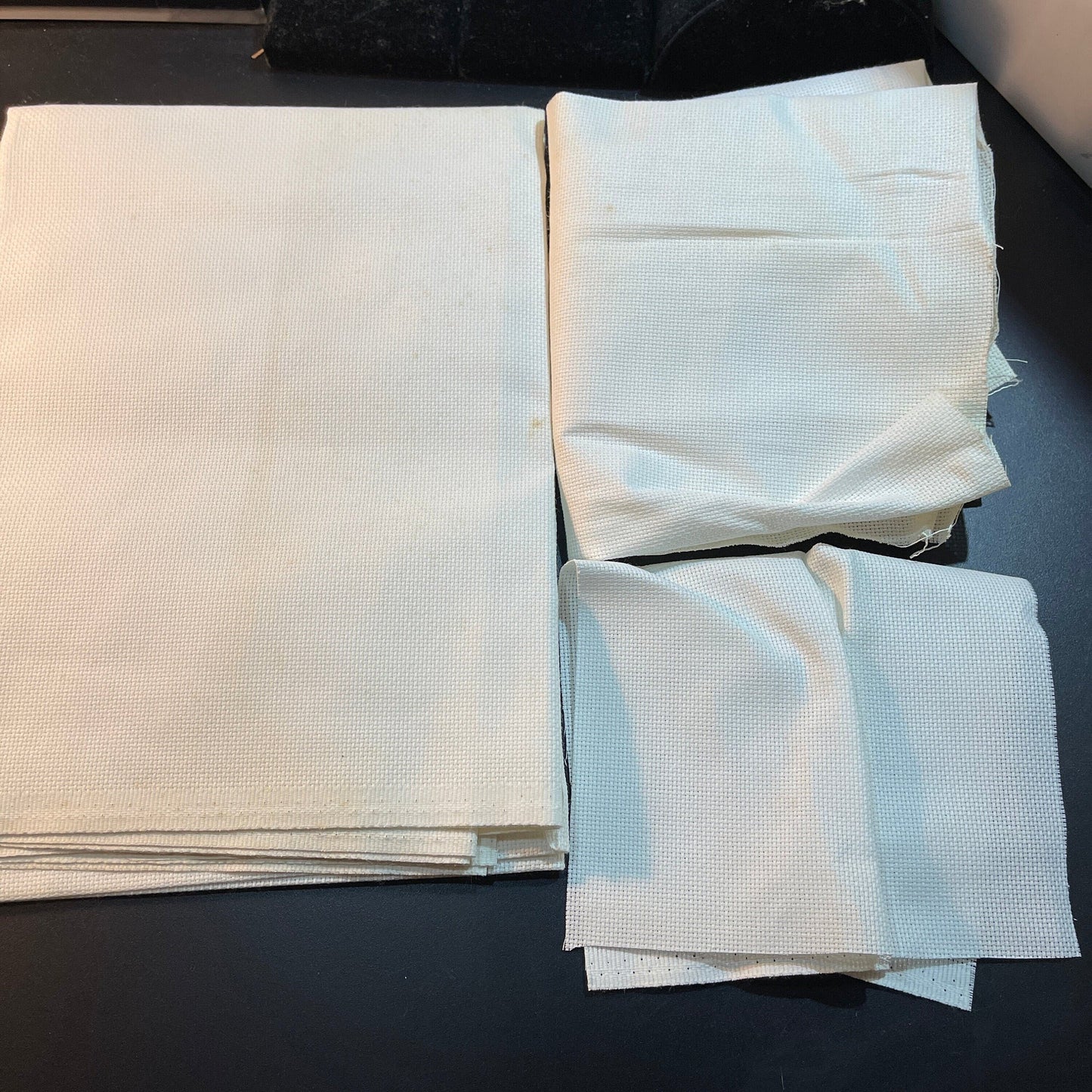 AIDA 18 count White 3 pieces needlecraft fabric see pictures and description*