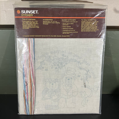 Sunset Stitchery Best Friends Wedding 2706 vintage 1985 embroidery kit fits 12 inch hoop