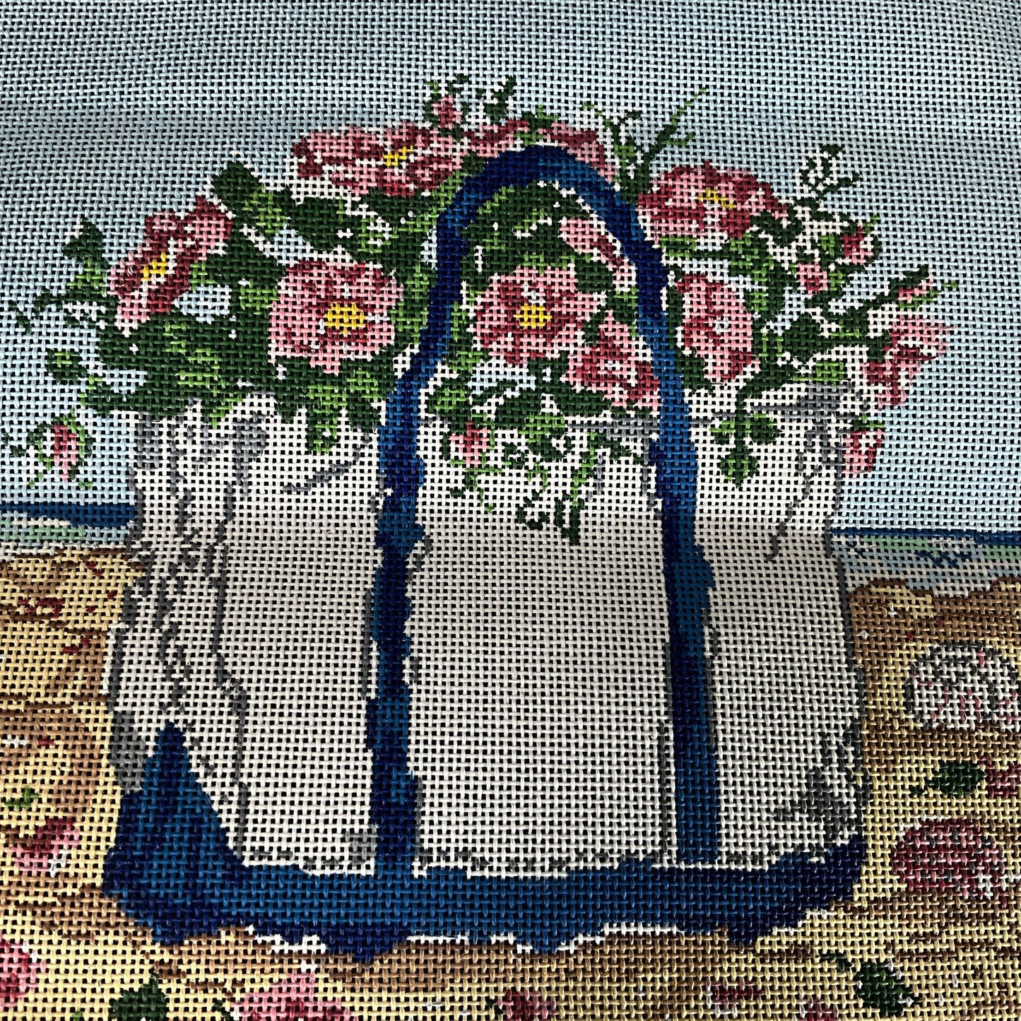 Cooper Oaks Design Beautiful Beach Bag with Towels Needlepoint Canvas8 by 8 inches