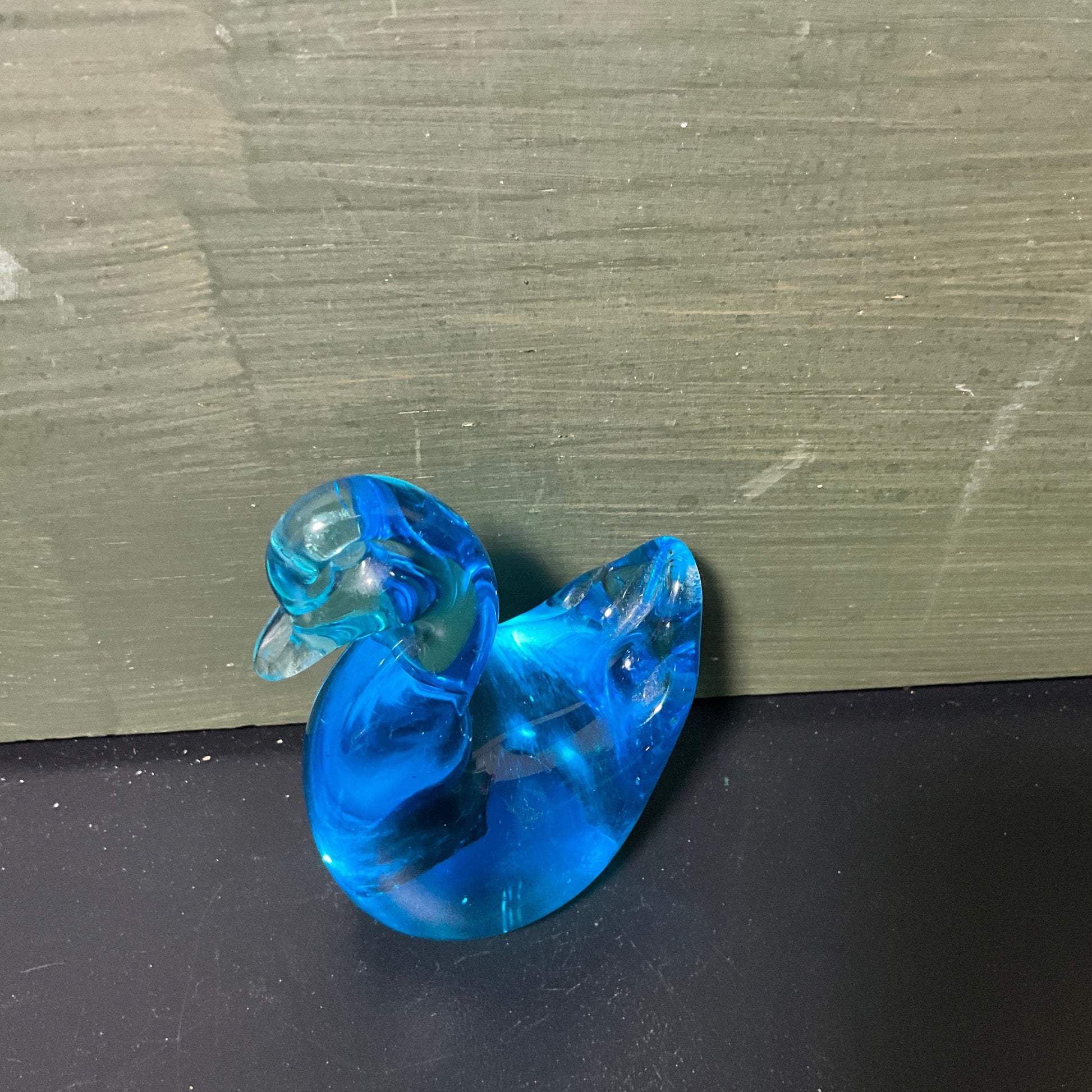 Beautiful Blue Glass Duck figurine