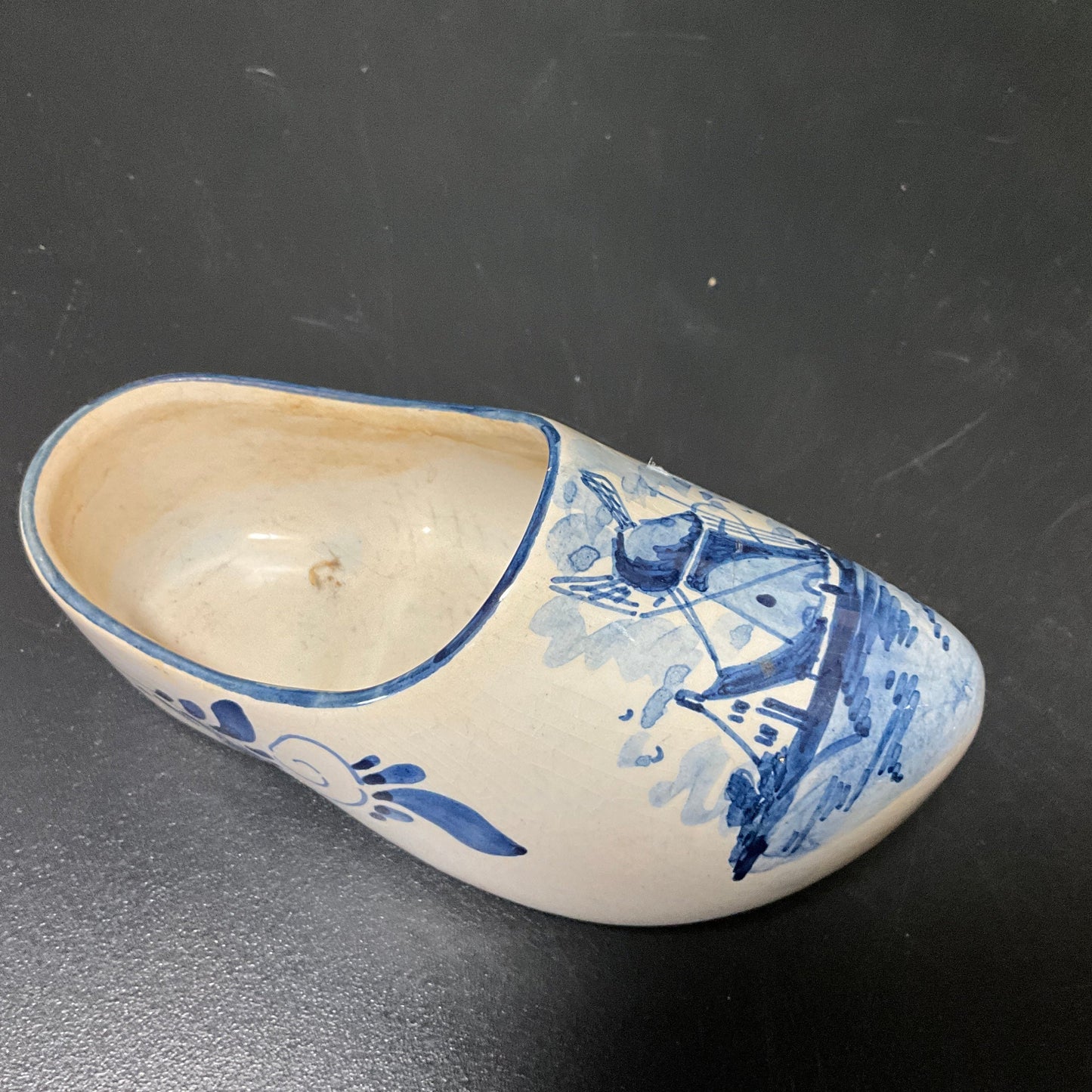 Precious porcelain Dutch Clog Delft Blue handpainted made in Holland souvenir collectible 4.5 inches