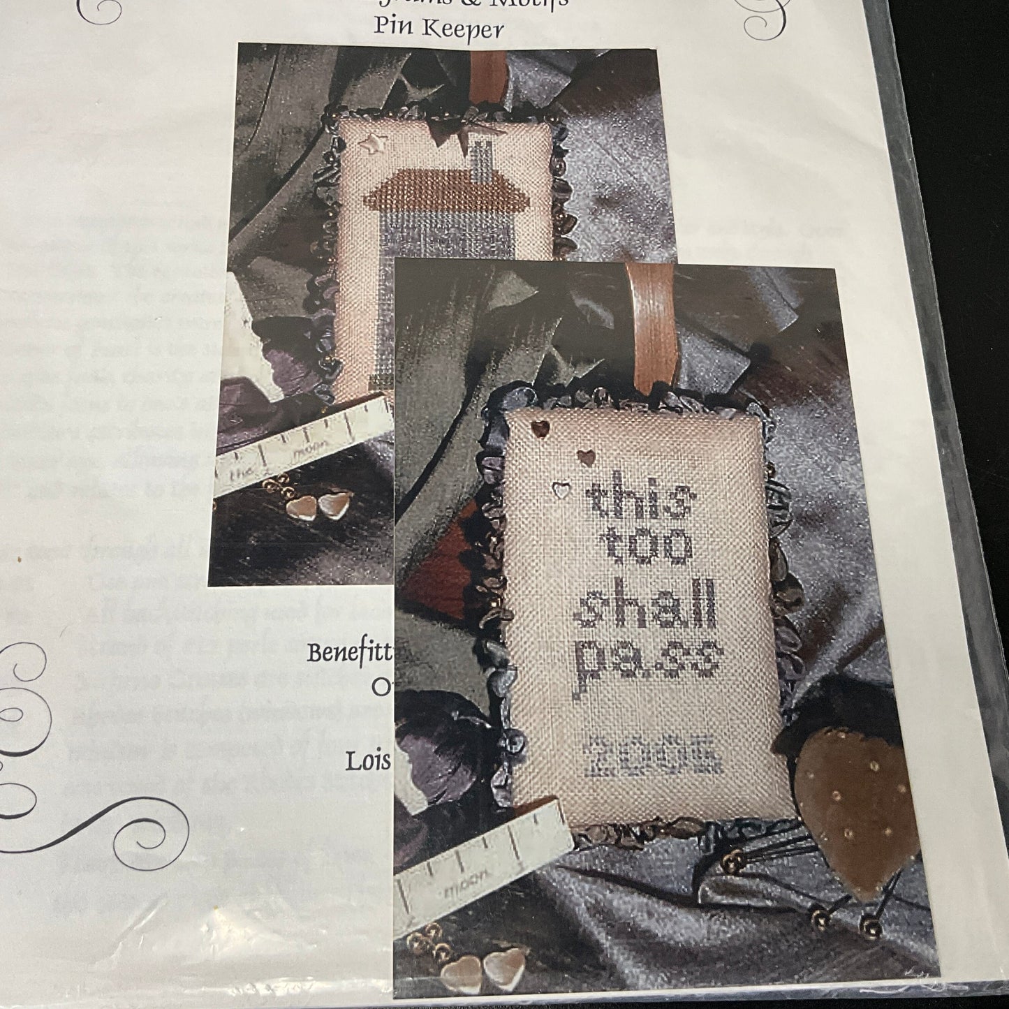 Lois Murski Bear This Too Shall Pass Monograms & Motifs pin keeper needlecraft kit