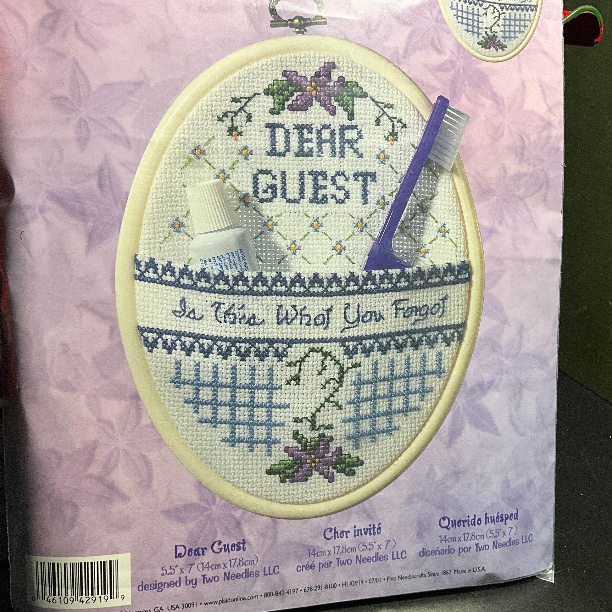 Bucilla Dear Guest 42919 counted cross stitch kit 14 count AIDA includes frame