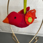Starbucks Ravishing Red Bird with Buttoned On Wings Plush Christmas Ornament