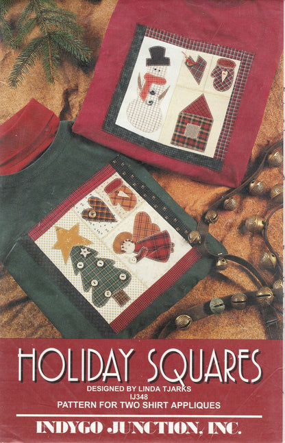 Indygo Junction Holiday Squares IJ348 Vintage1994 Pattern For Two Shirt Appliques