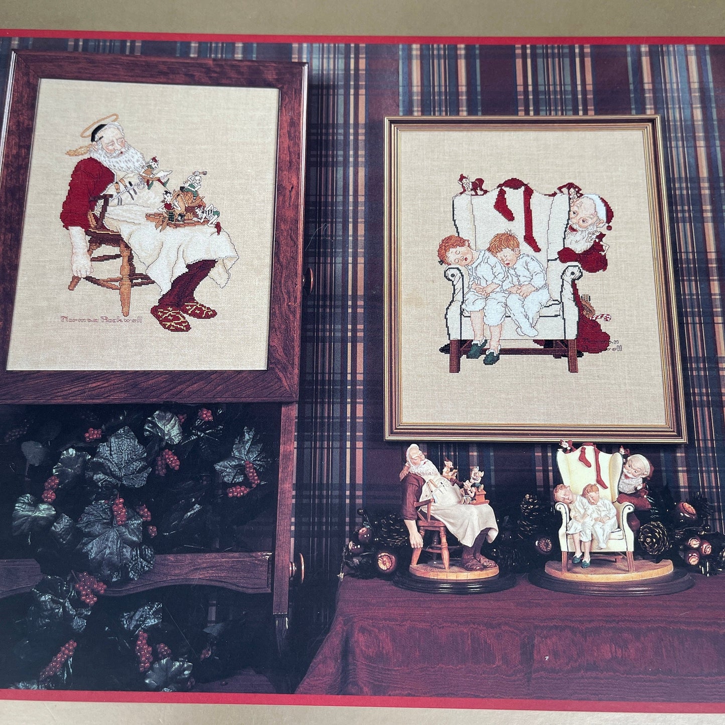 Gloria & Pat Santas by Norman Rockwell vintage cross stitch chart